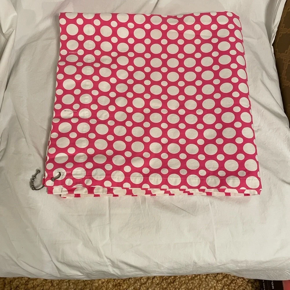 Pottery Barn Teen Pink and White Polka Dot shower curtain